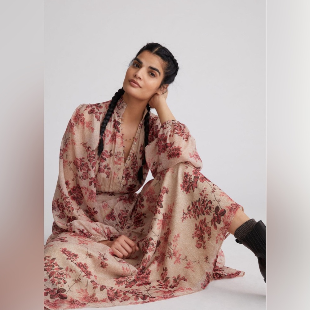 Anthropologie Let Me Be Floral Maxi Dress Size Small - Picture 3 of 5